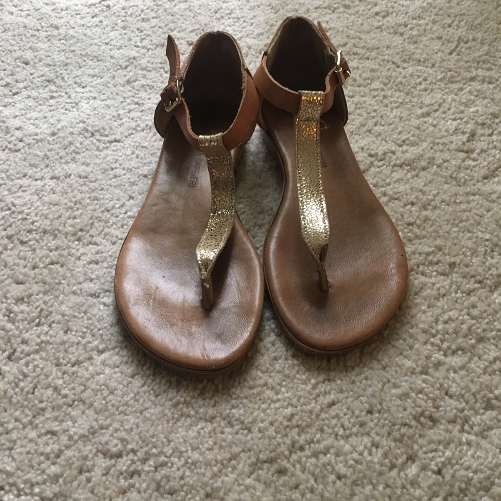 Barbara barbieri sandals/ gold and tan/ size 6